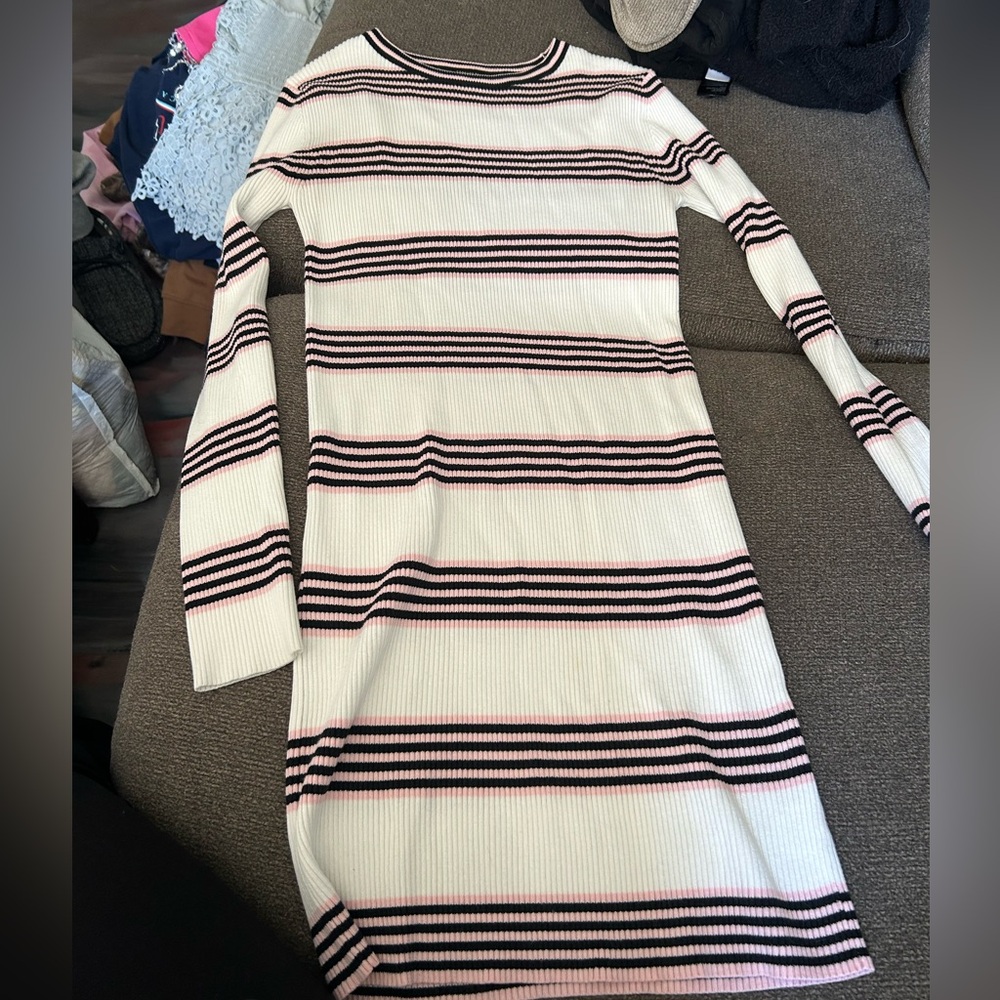 Stripped skin tight dress.